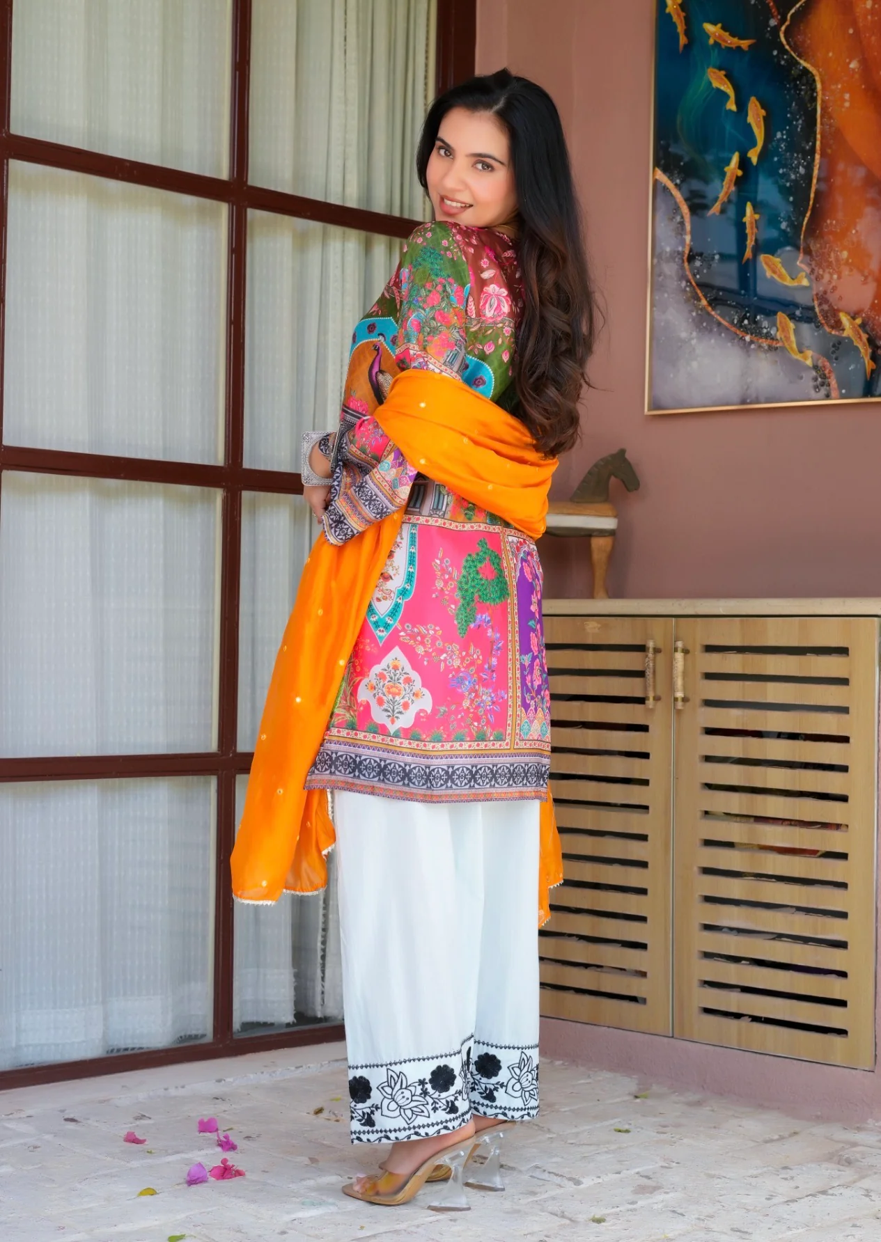 Peacock Grace Luxe Farsi Suit Set - Image 10