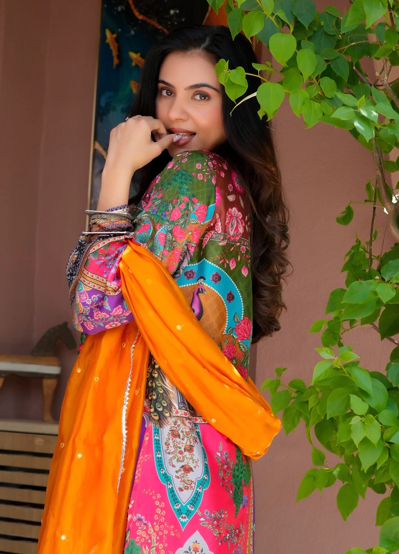 Peacock Grace Luxe Farsi Suit Set - Image 15