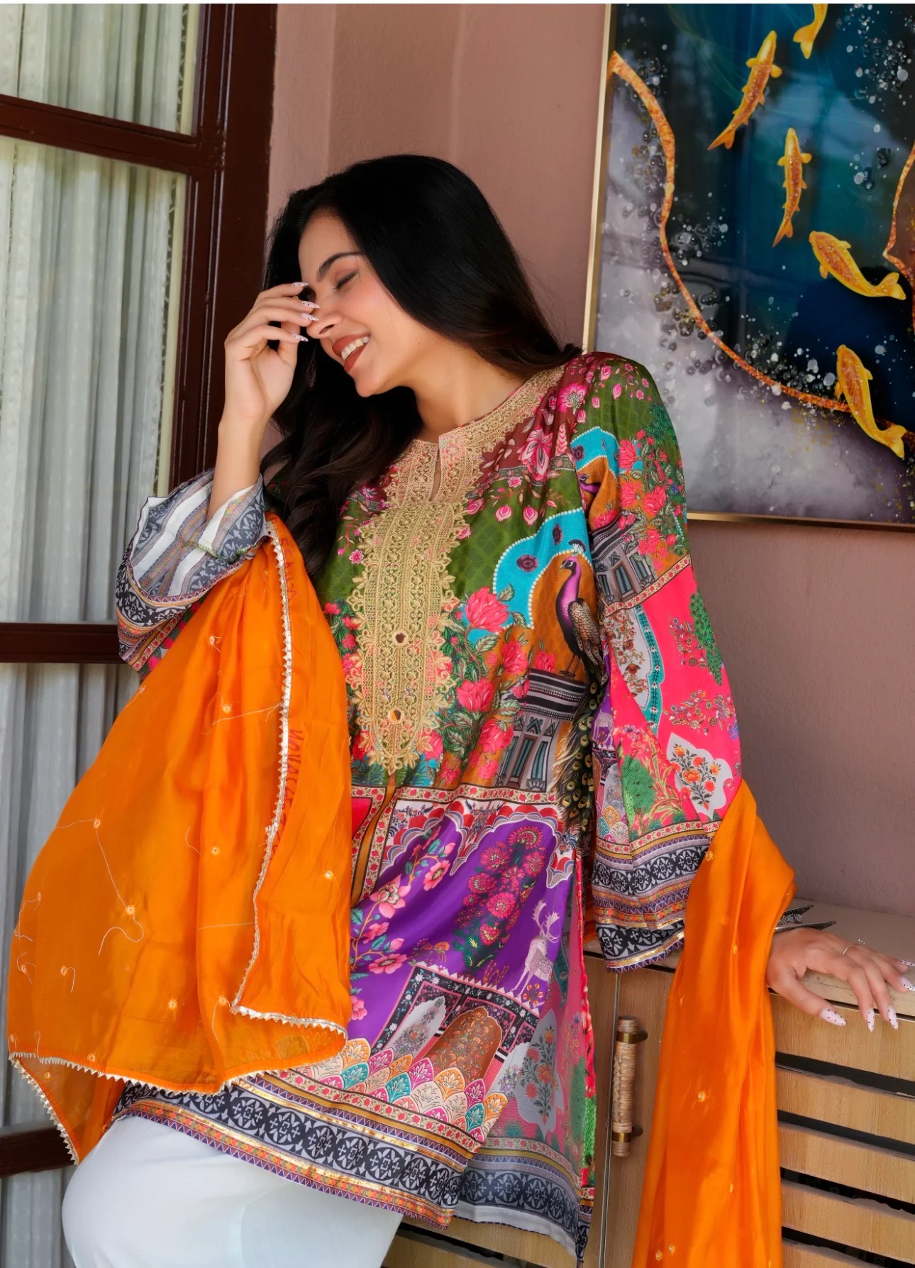 Peacock Grace Luxe Farsi Suit Set - Image 16