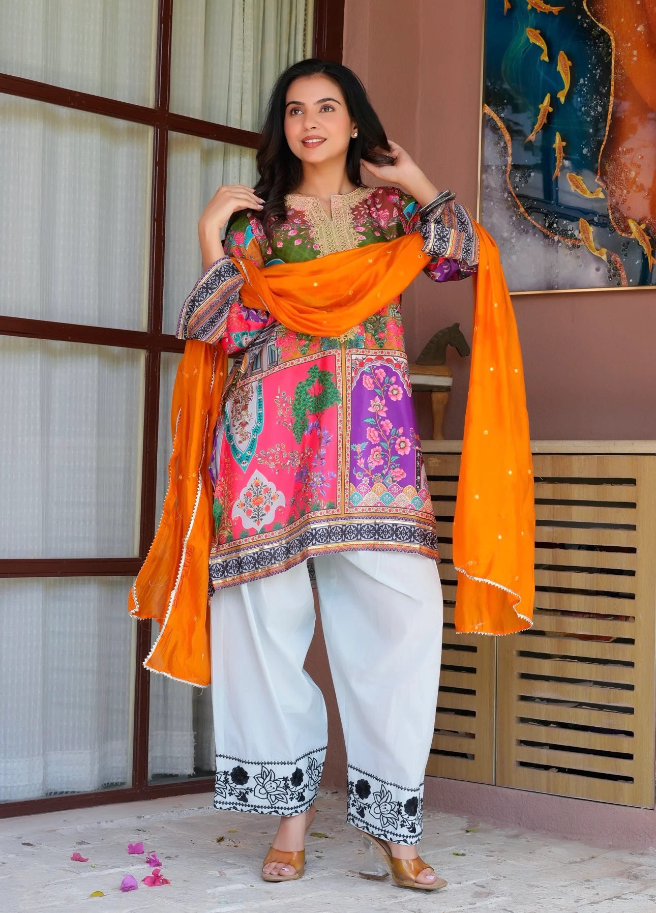 Peacock Grace Luxe Farsi Suit Set - Image 3