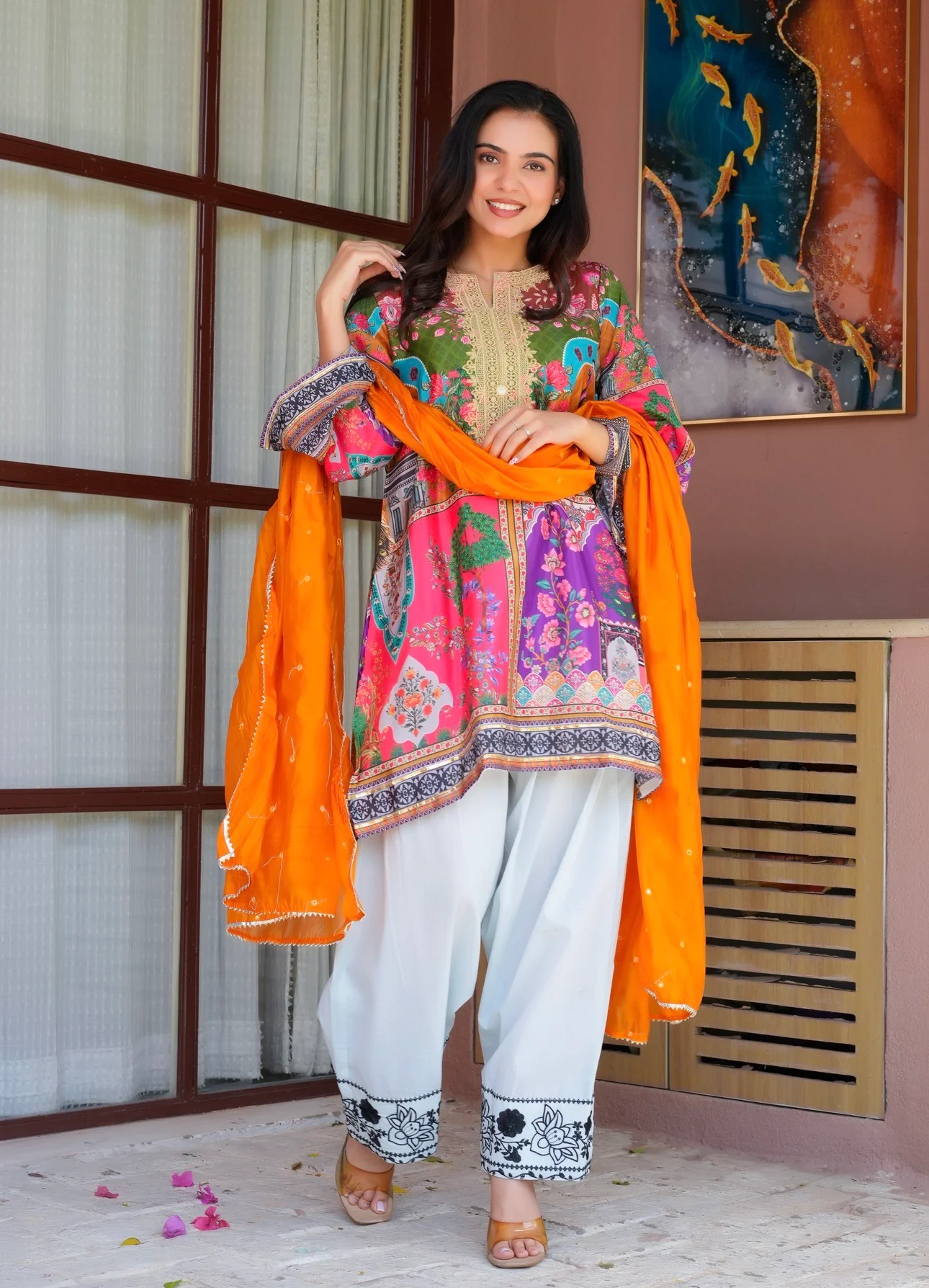 Peacock Grace Luxe Farsi Suit Set - Image 4