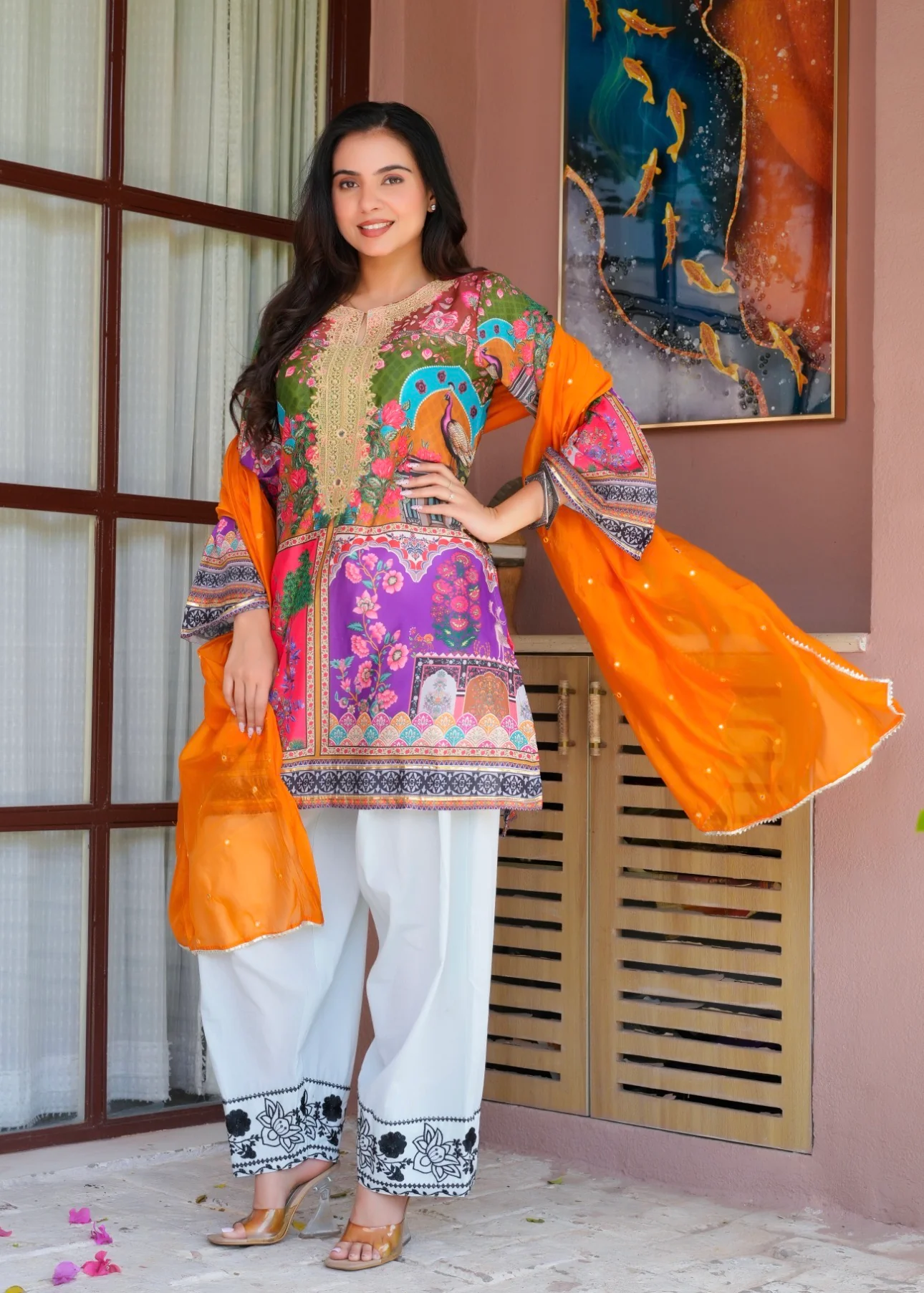 Peacock Grace Luxe Farsi Suit Set - Image 5