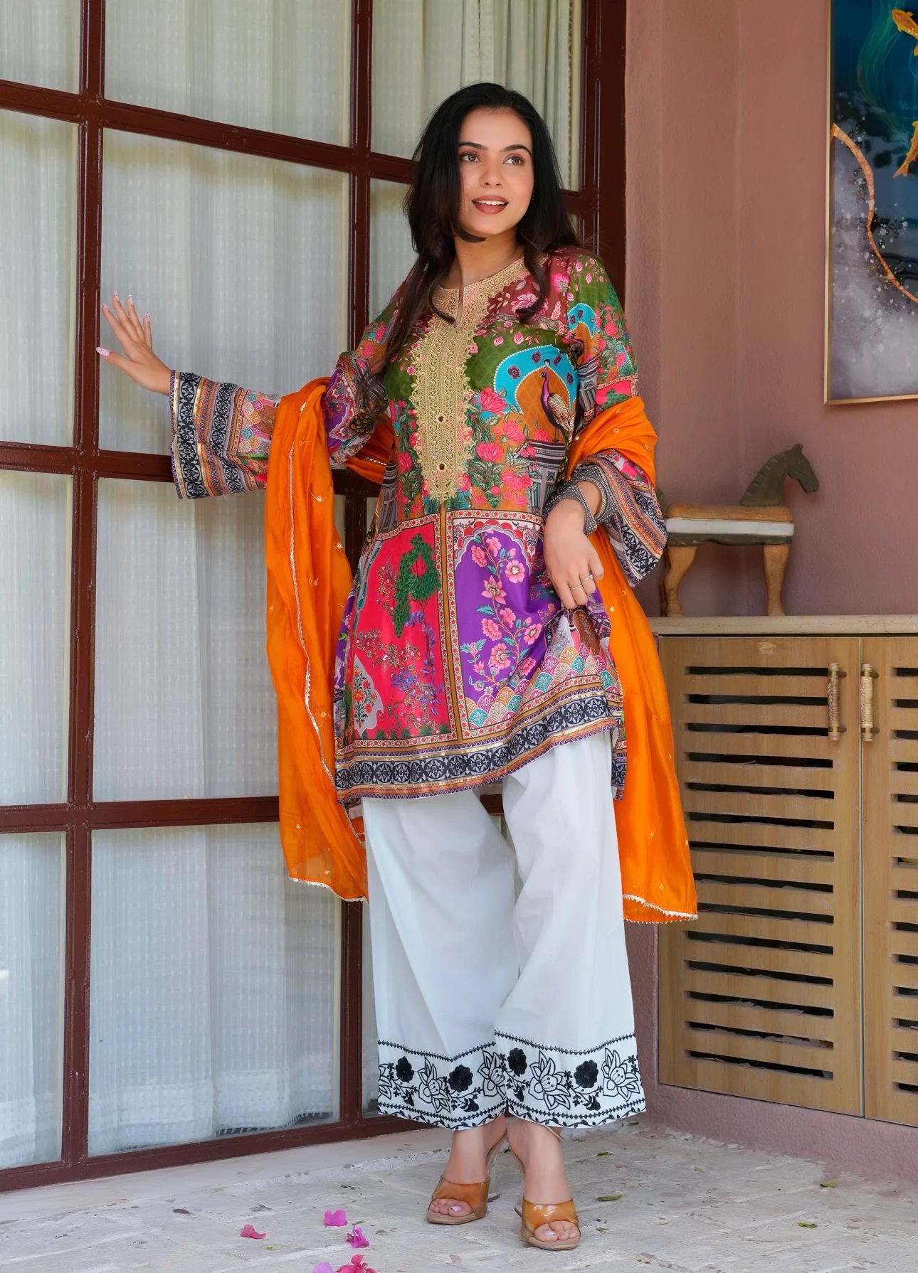 Peacock Grace Luxe Farsi Suit Set - Image 6