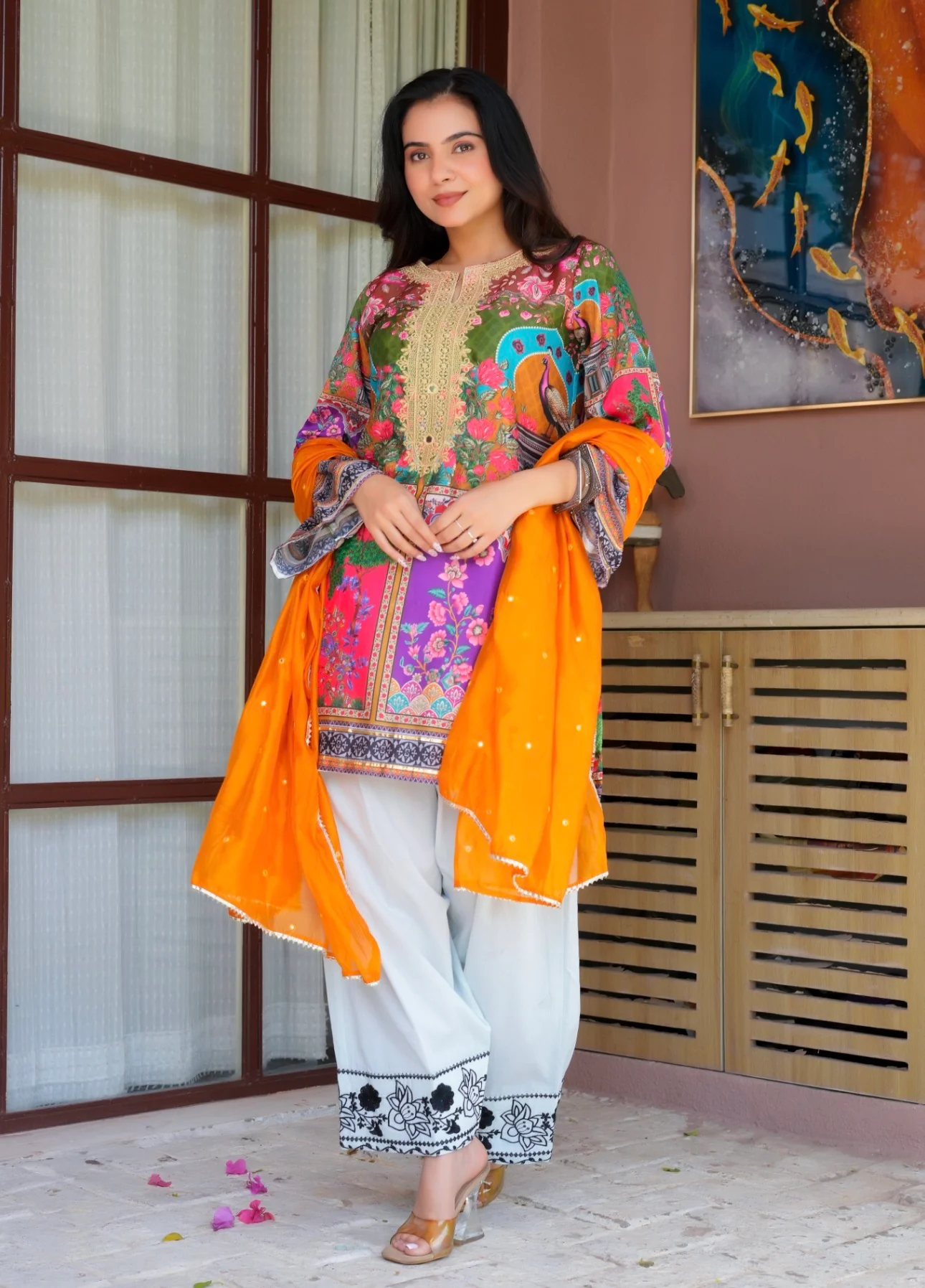 Peacock Grace Luxe Farsi Suit Set - Image 8