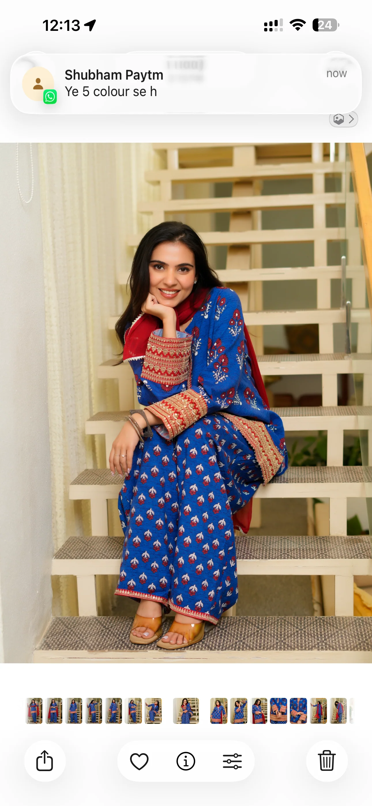 Blue buta print Farsi - Image 13