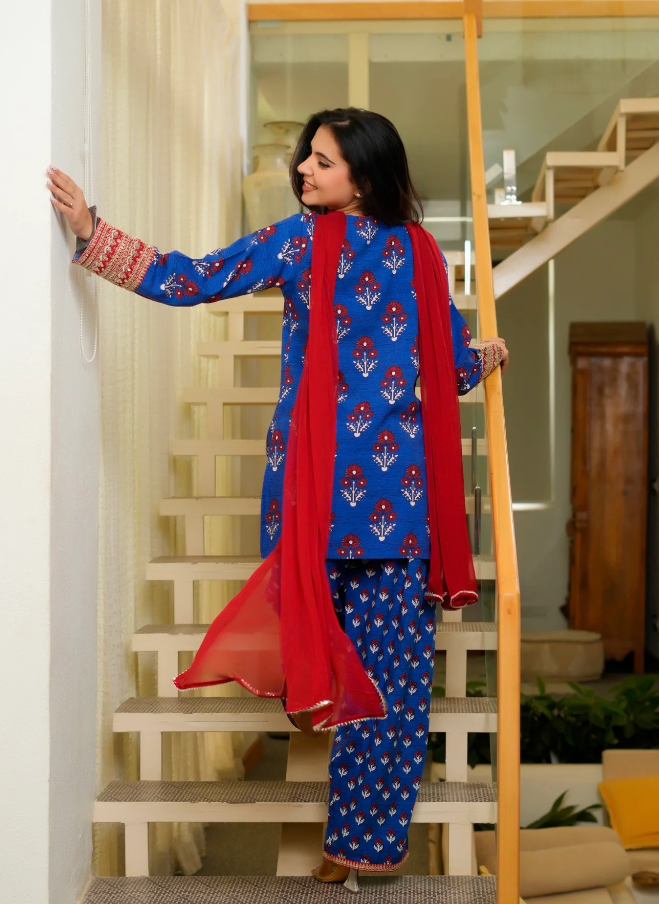 Blue buta print Farsi - Image 19