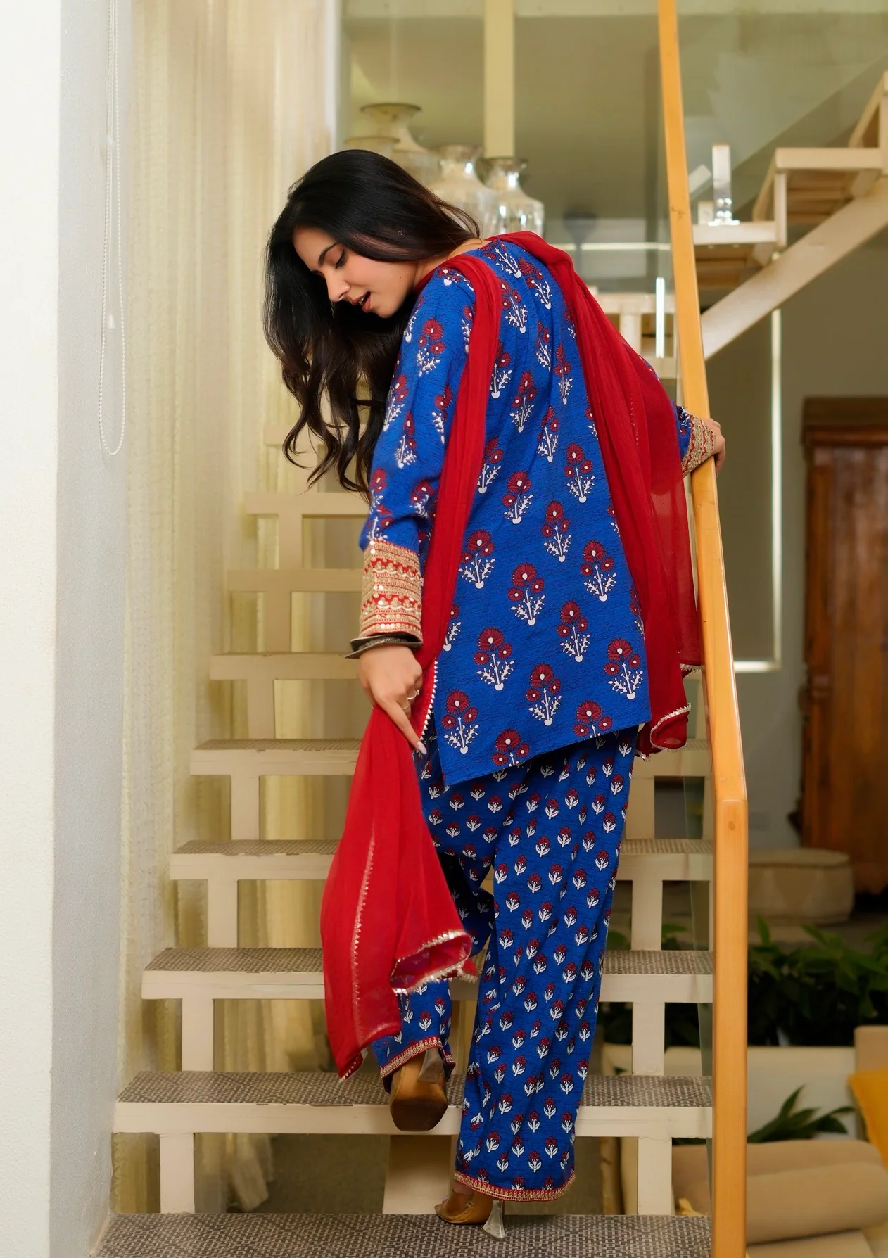 Blue buta print Farsi - Image 20