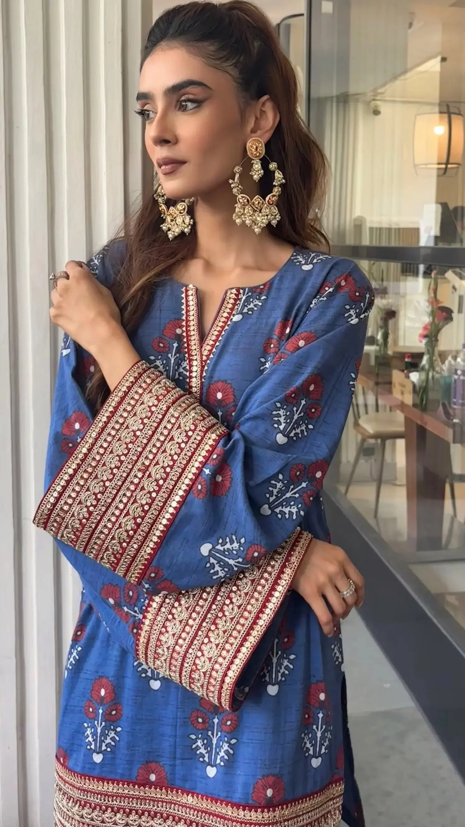 Blue buta print Farsi - Image 4