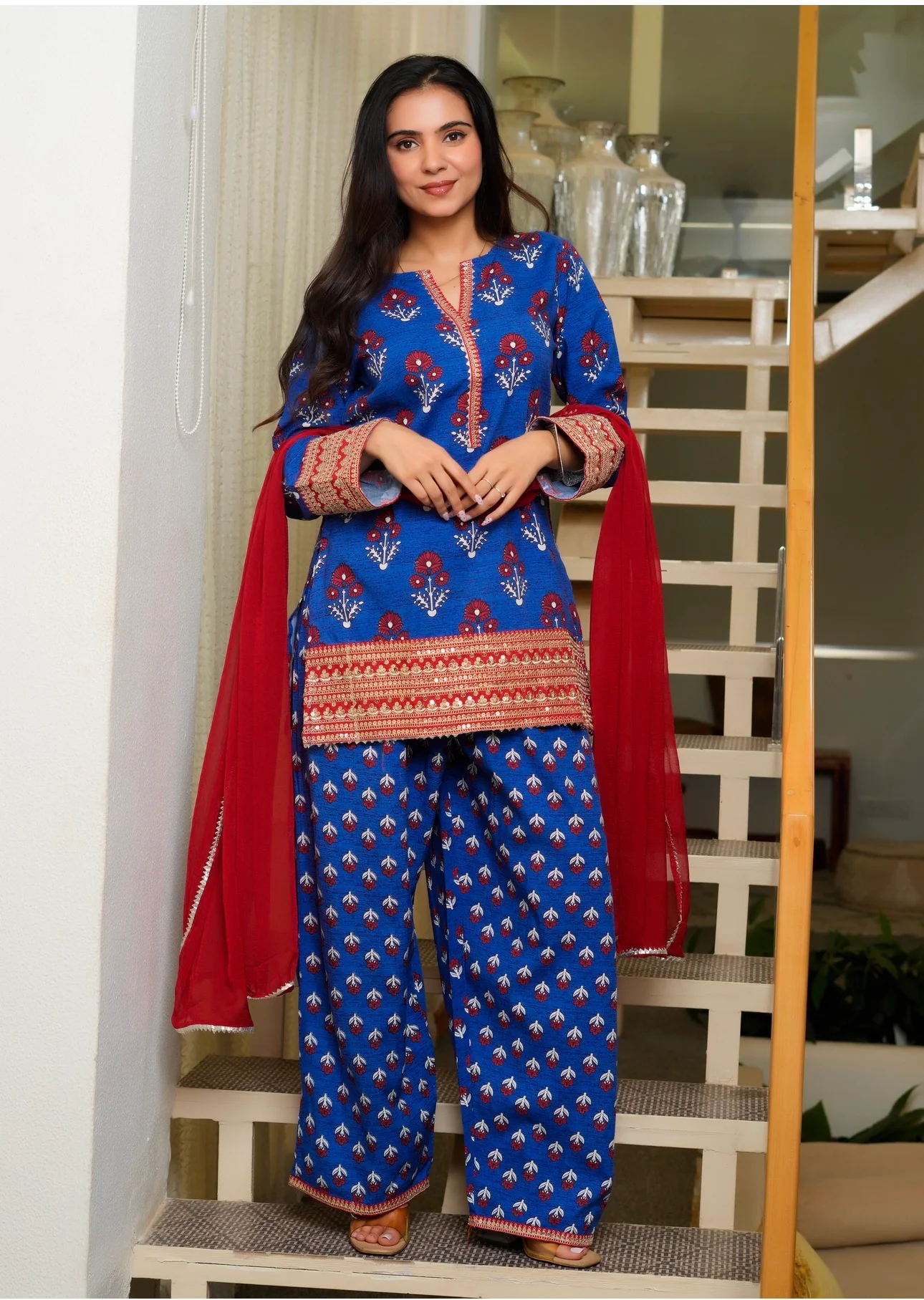 Blue buta print Farsi - Image 6