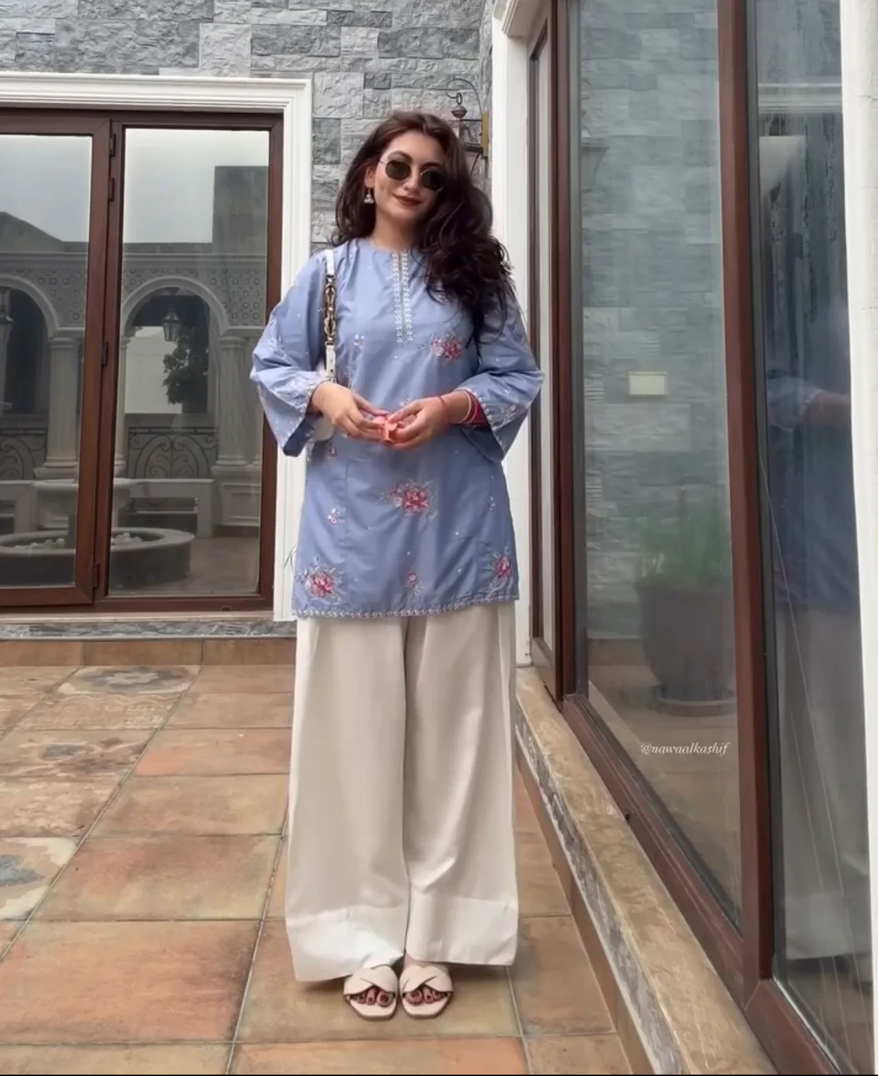 White Farsi Salwar Suit Set - Image 2