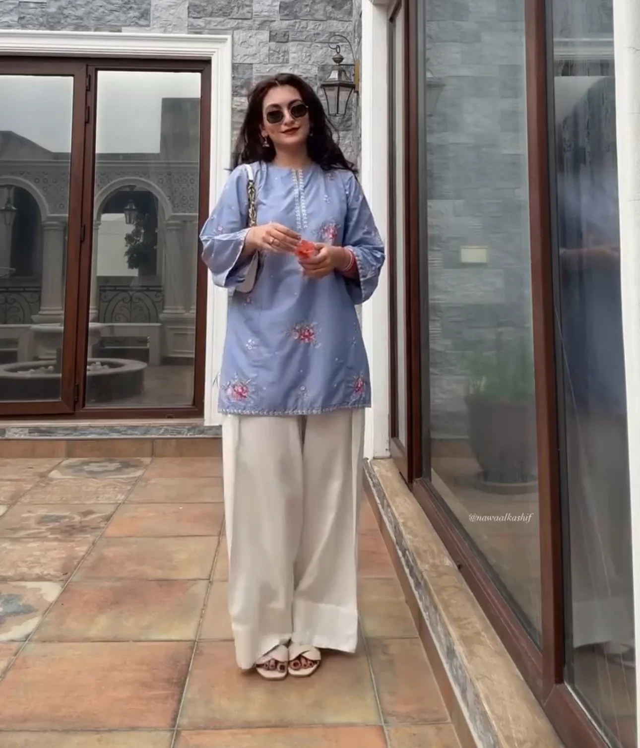 White Farsi Salwar Suit Set - Image 3