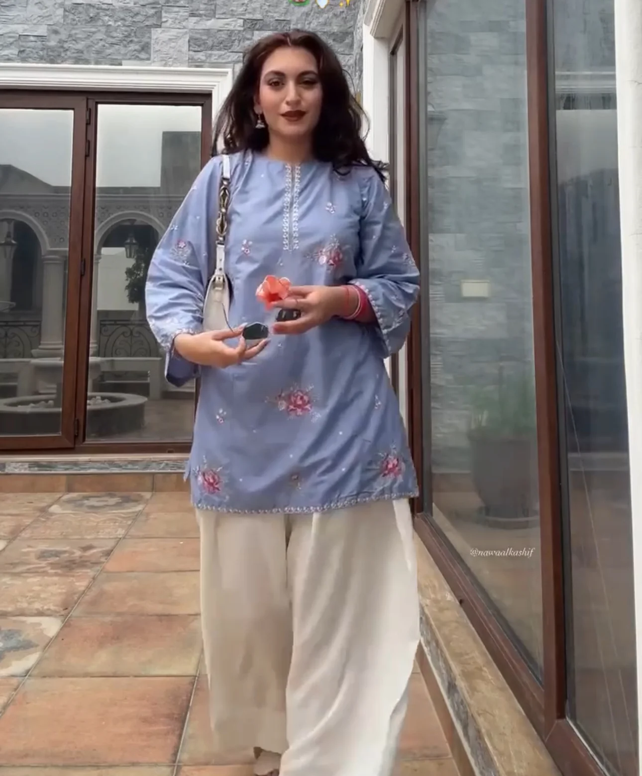 White Farsi Salwar Suit Set - Image 4