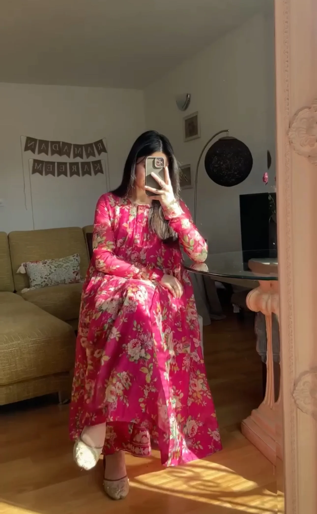 Floral anarkali suit - Image 3