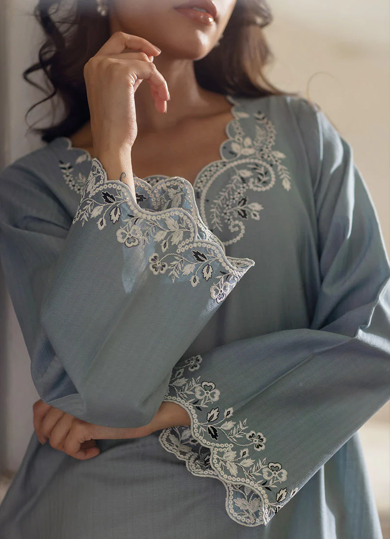 Grey Embroidered Co-ord Set - Image 10