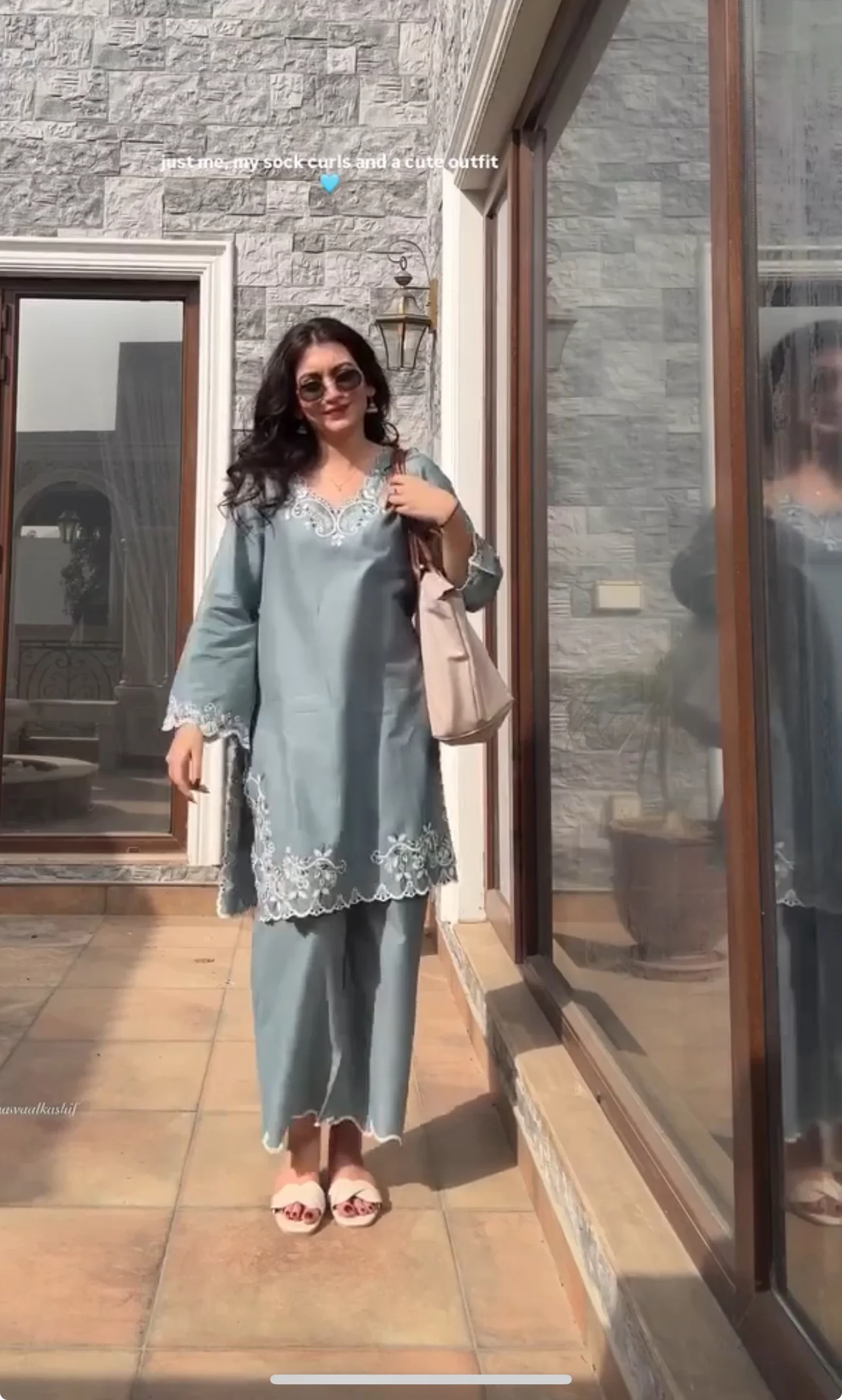 Grey Embroidered Co-ord Set - Image 4