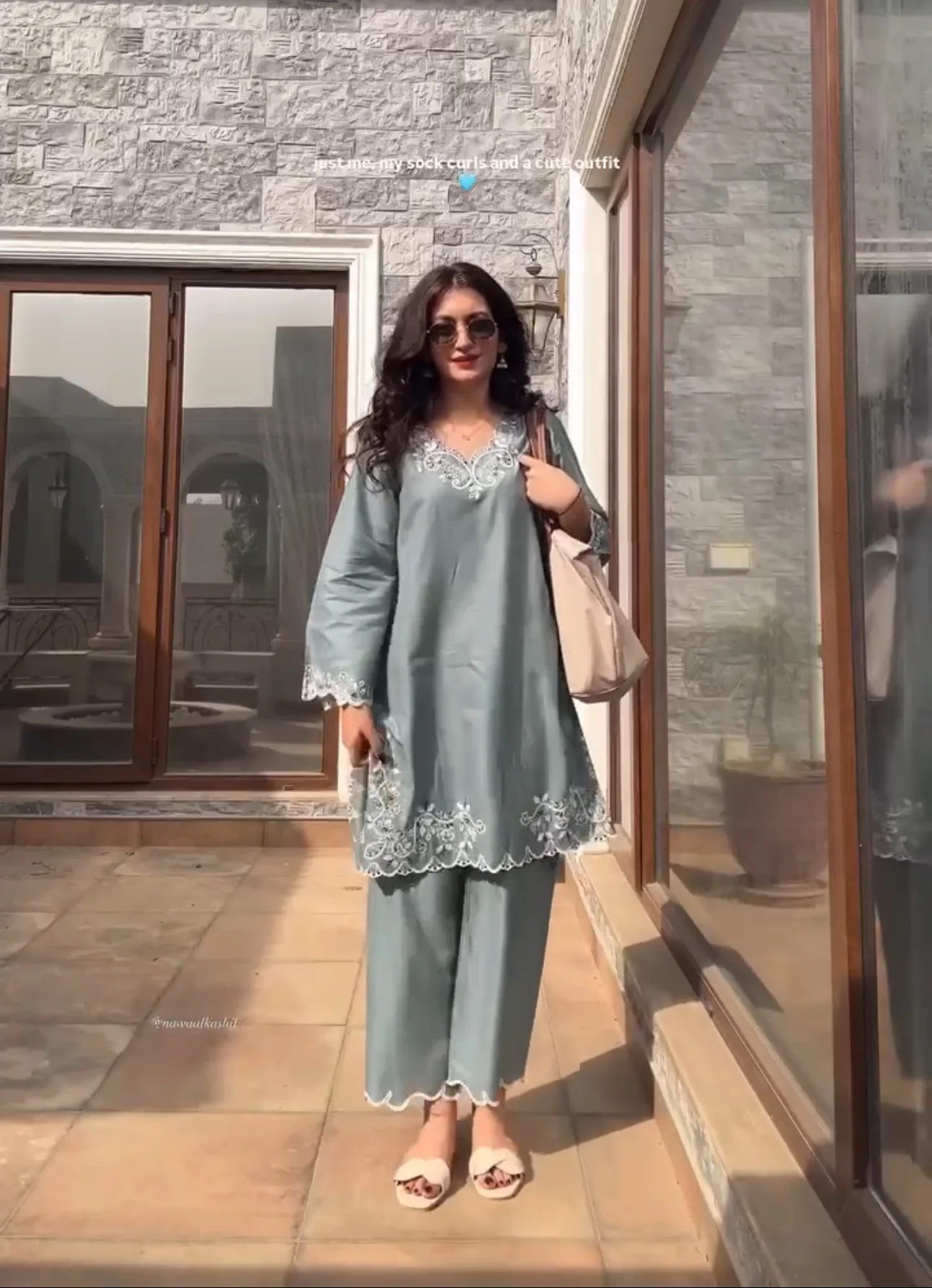 Grey Embroidered Co-ord Set - Image 6