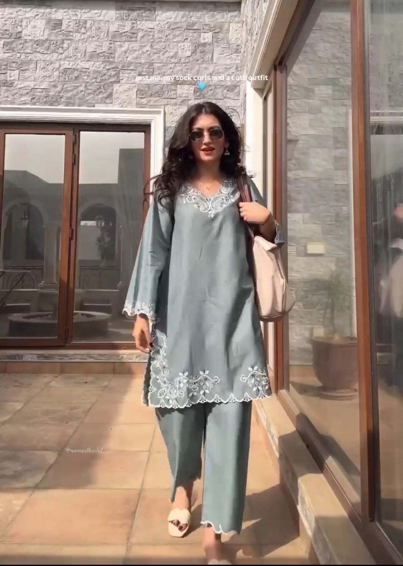 Grey Embroidered Co-ord Set - Image 7