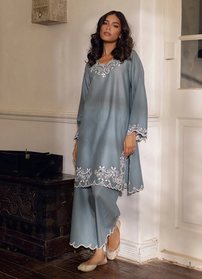 Grey Embroidered Co-ord Set - Image 8