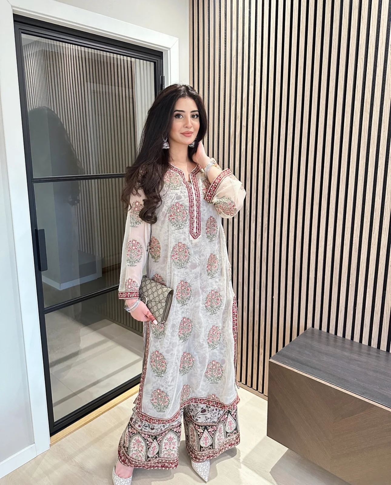 Organza white suit with Duppta - Image 3
