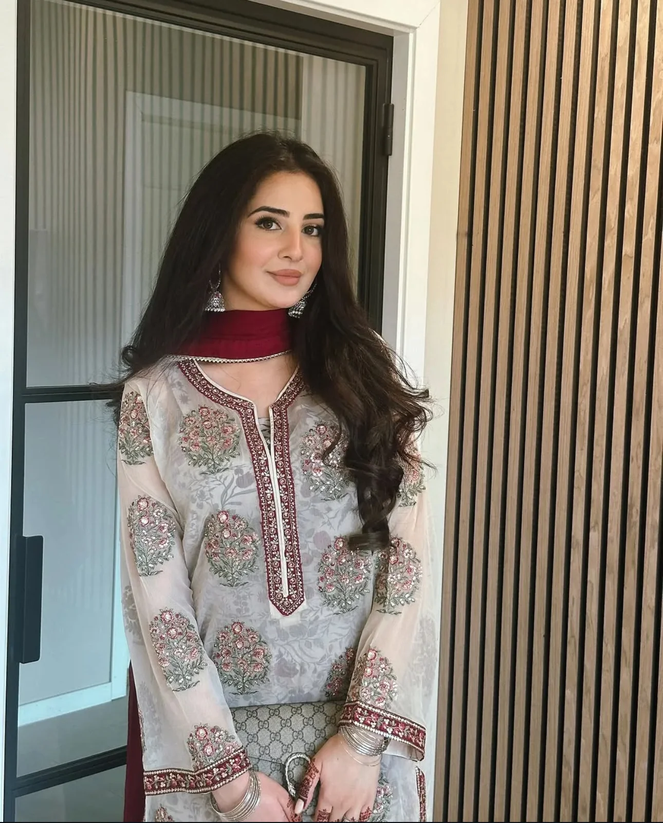Organza white suit with Duppta - Image 6