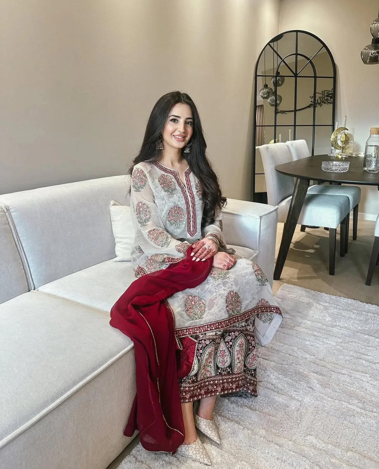 Organza white suit with Duppta - Image 7