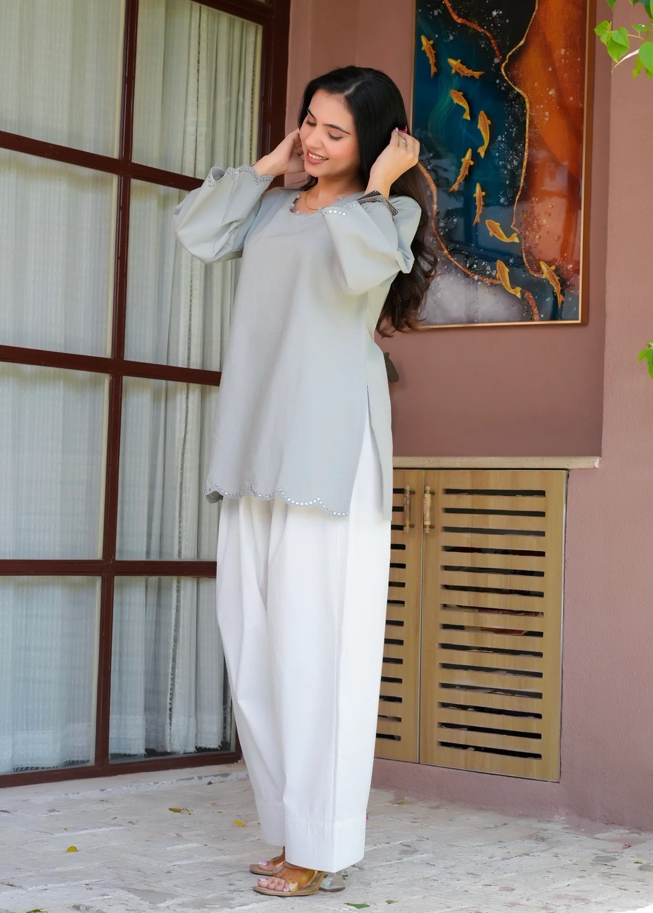 Minimal grey Farsi suit - Image 4