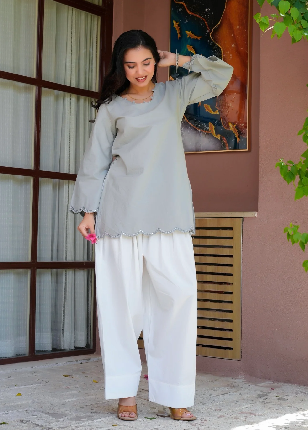 Minimal grey Farsi suit - Image 5