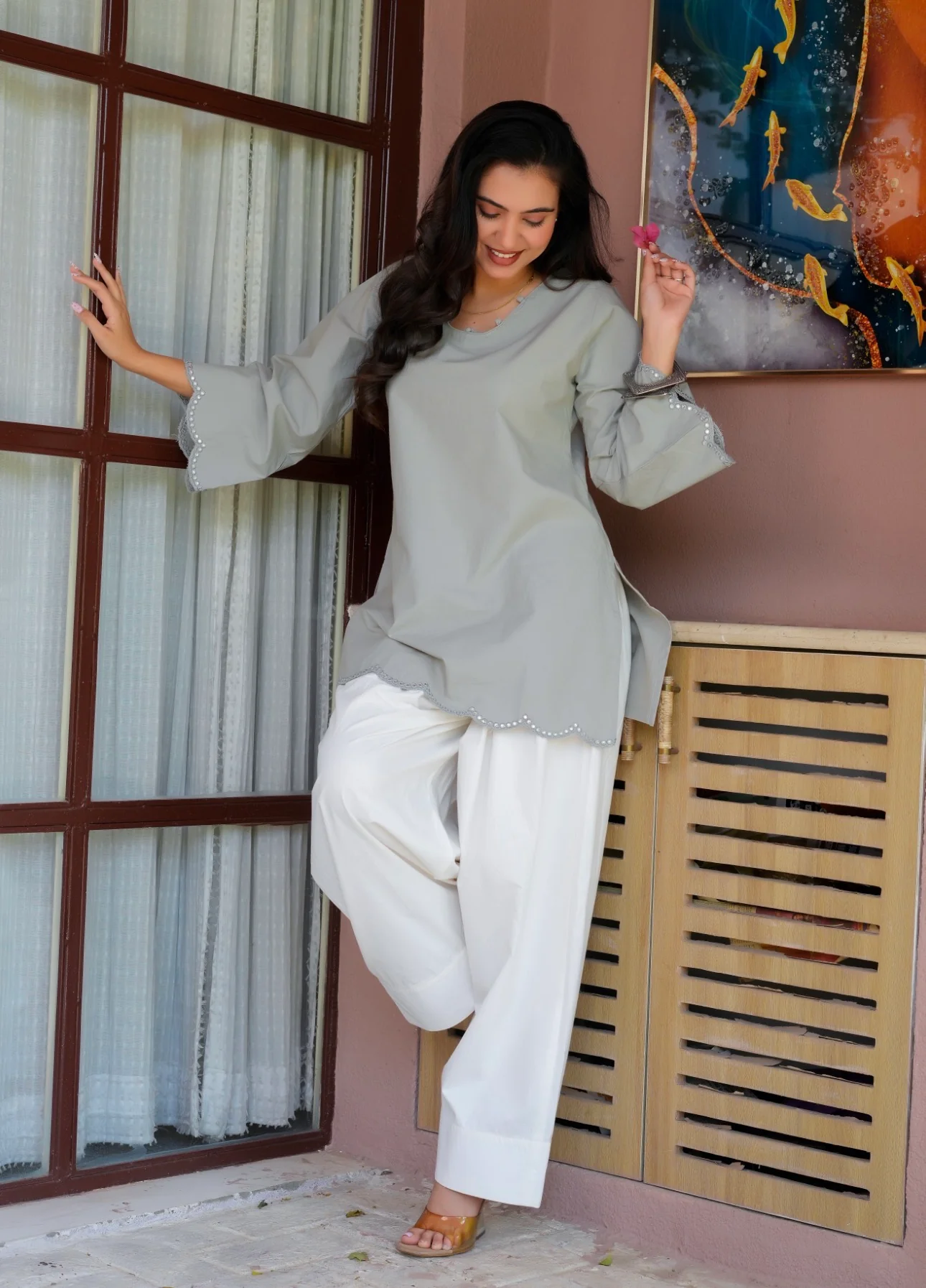 Minimal grey Farsi suit - Image 8