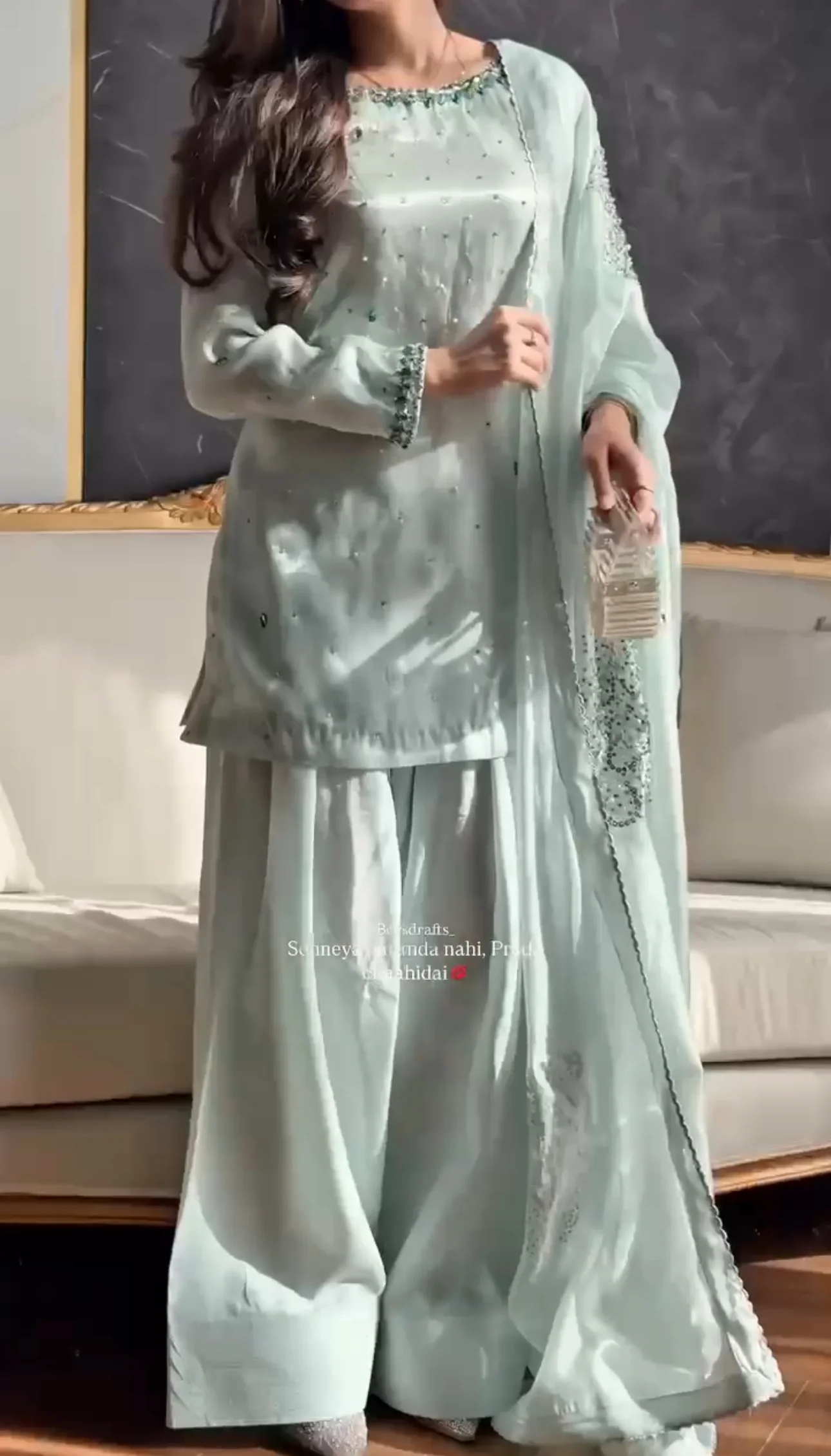 Pastel green Farsi suit - Image 4