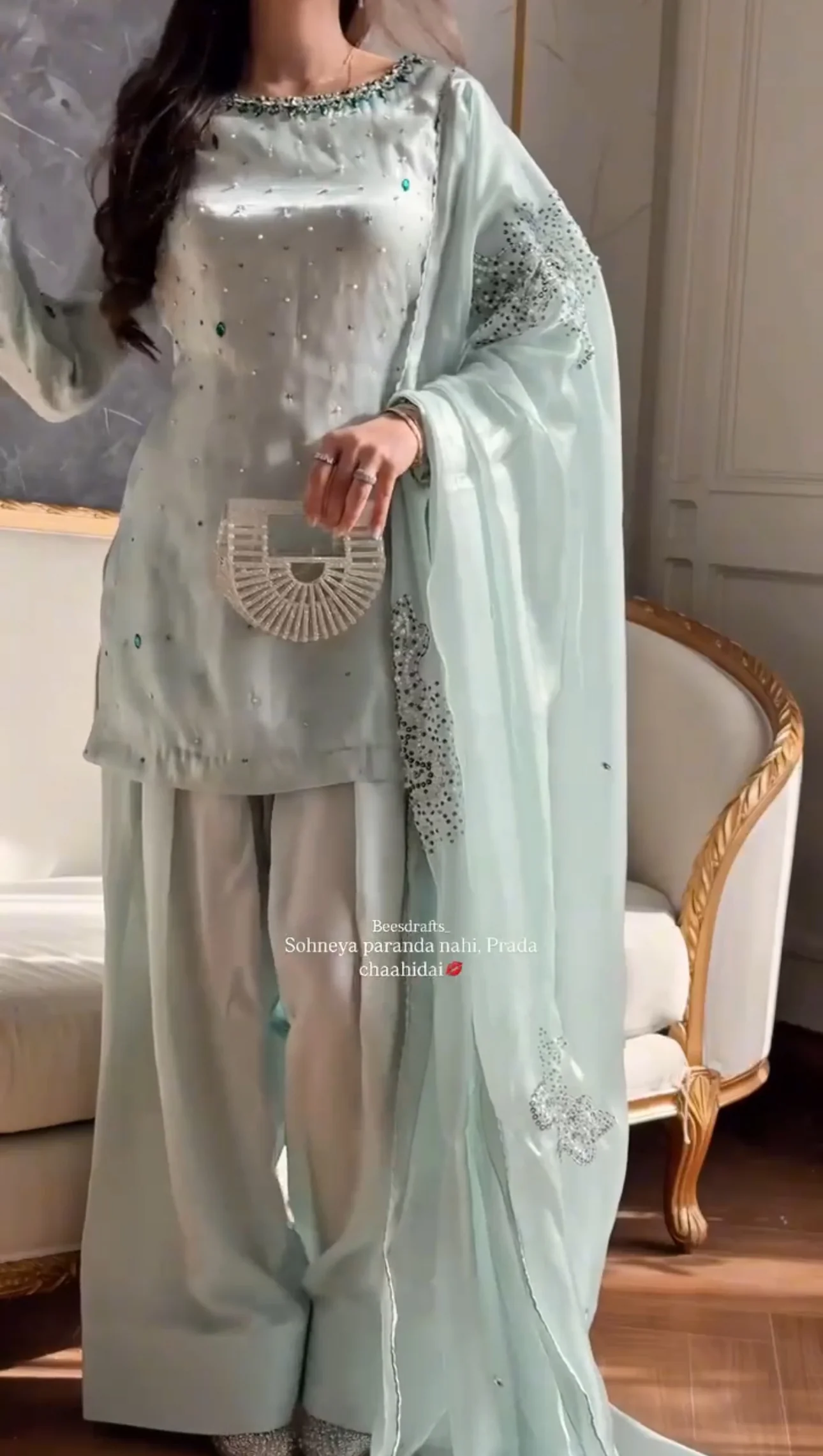 Pastel green Farsi suit - Image 5