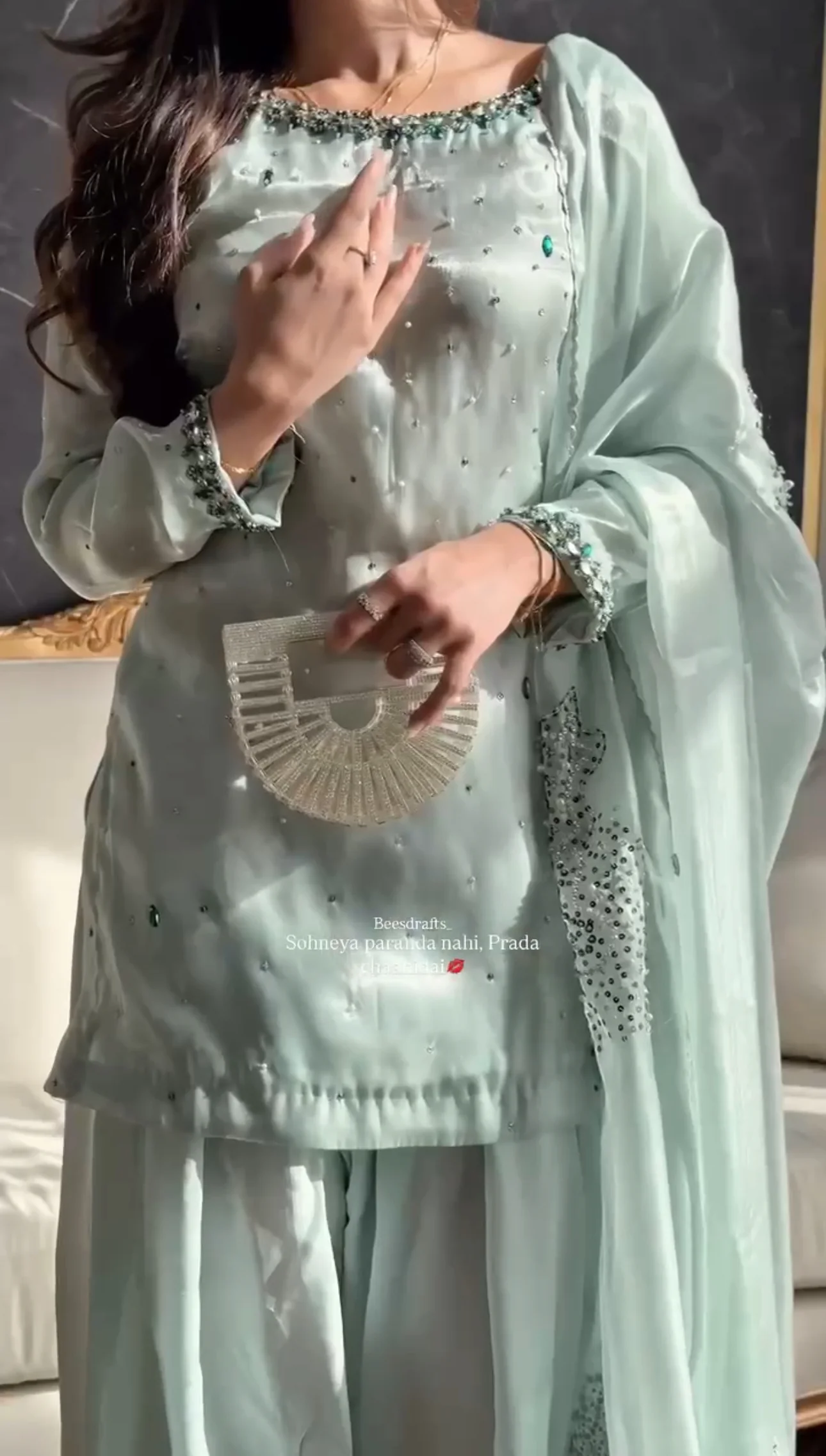 Pastel green Farsi suit - Image 6