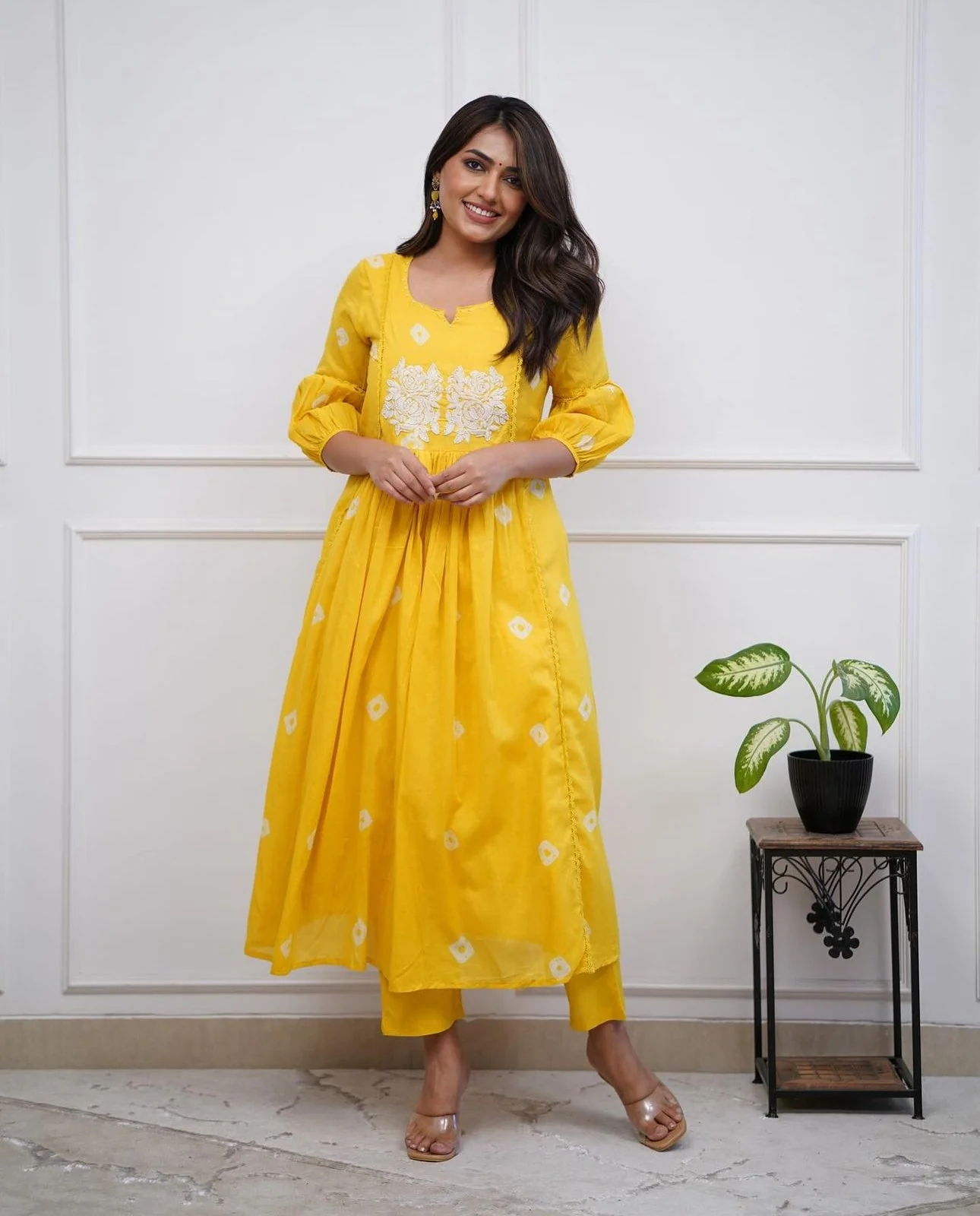 Womens comfortable and look classy pure mul mul cotton pant set with work detailing - Image 5